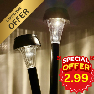 Бюджетна компактна соларна лампа с един LED диод за градини, тераси и къмпинг с дълъг живот на батерията